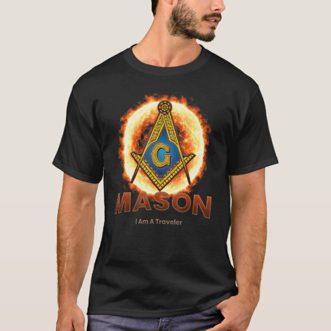 Masonic I Bin ein Reisender Mason Square & Compass T-Shirt (Vorderseite)