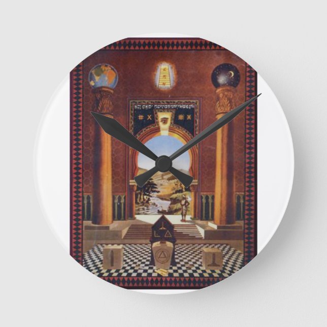 Masonic Lodge Runde Wanduhr (Vorderseite)
