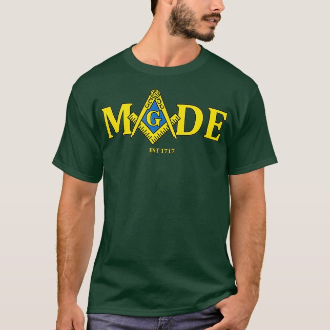 Masonic Made Est 1717 Freemason Lodge T-Shirt (Vorderseite)