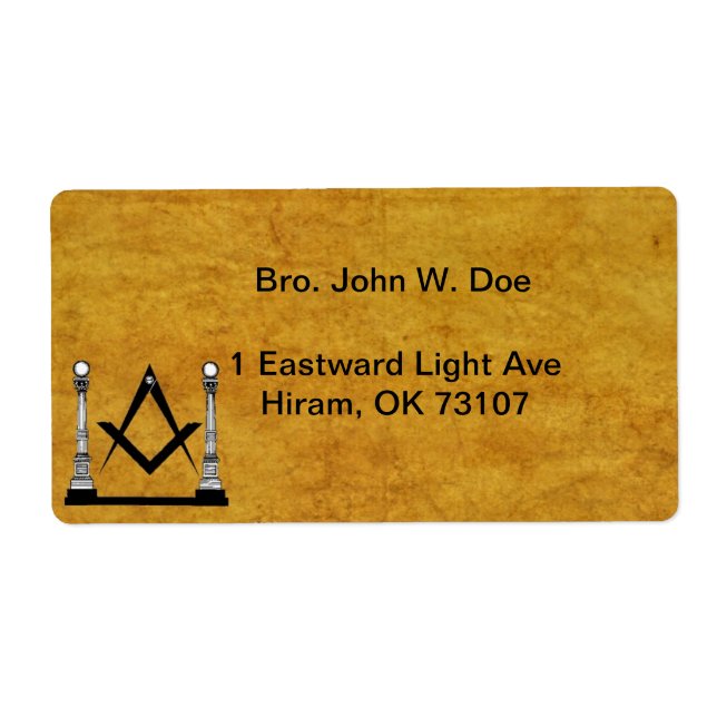 Masonic Mailing Label (Vorne)