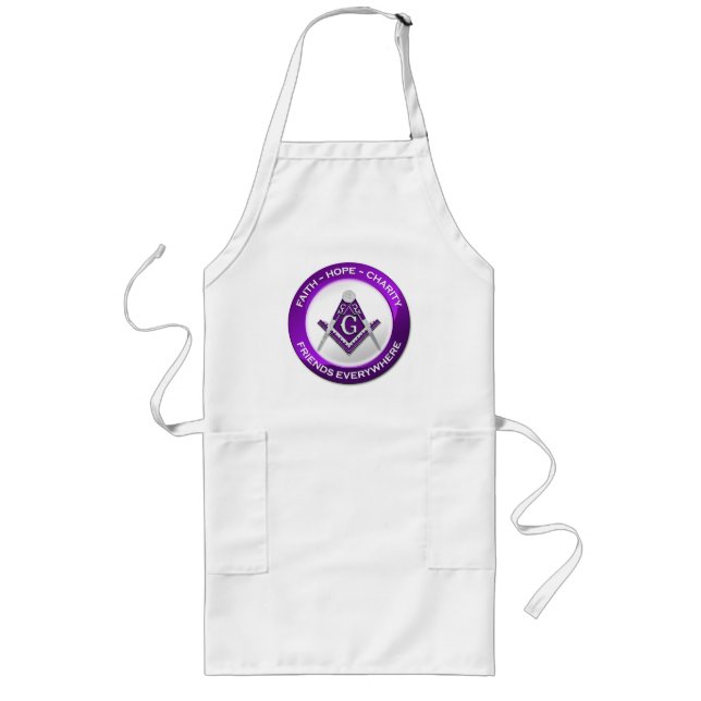 Masonic Men's Apron Purple Lange Schürze (Vorne)