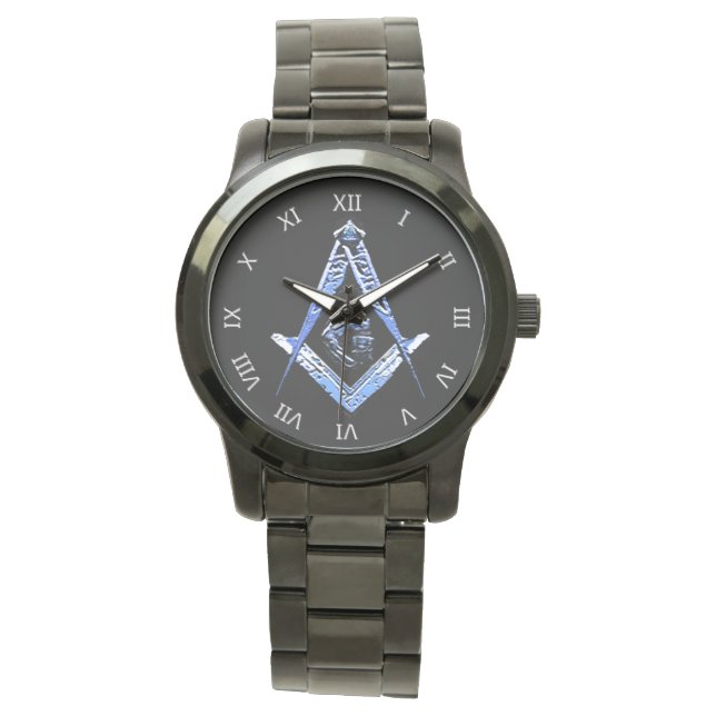 Masonic Minds (blau) Armbanduhr (Vorderseite)