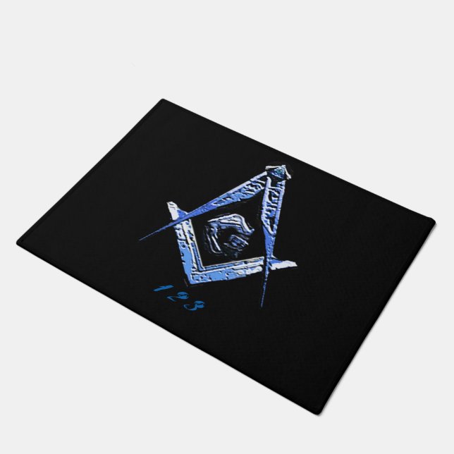 Masonic Minds (blau) Fußmatte (Schrägansicht)