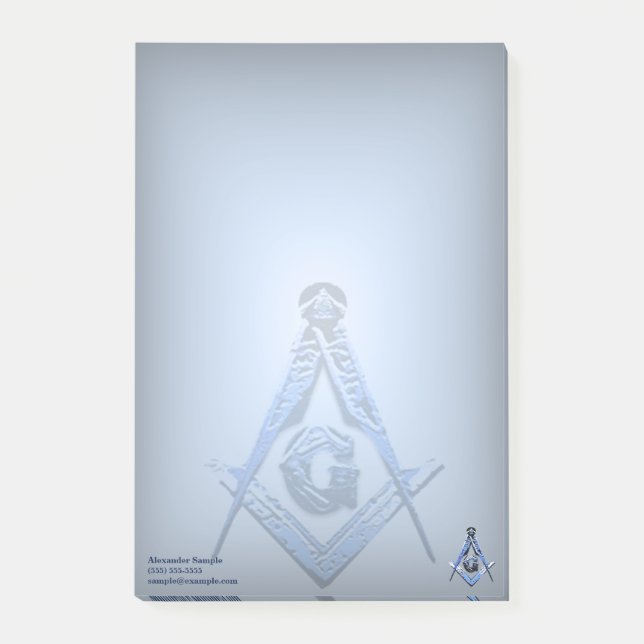 Masonic Minds (blau) Post-it Klebezettel (Vorderseite)
