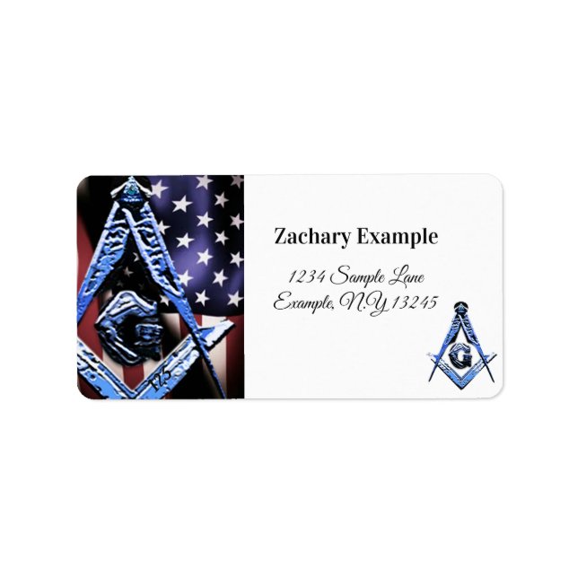 Masonic Minds (BLUE) USA Adressaufkleber (Vorne)