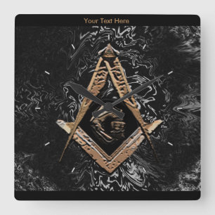 Masonic Minds (GoldenSwish) Quadratische Wanduhr