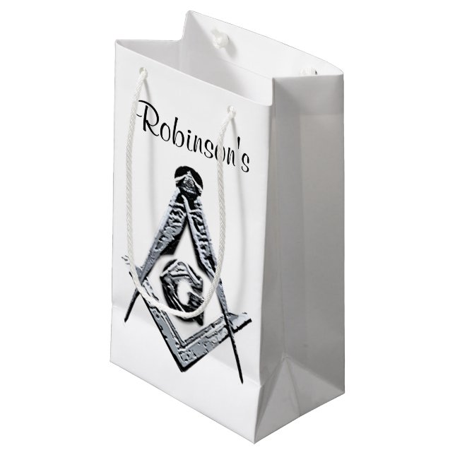 Masonic Minds (Silvery) Kleine Geschenktüte (Vorderseite Schrägansicht)