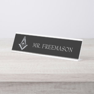 Masonic Minds (Silvery) Schreibtischnamensplakette