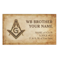 Masonic Name Abzeichen | Altes rustikales Pergamen