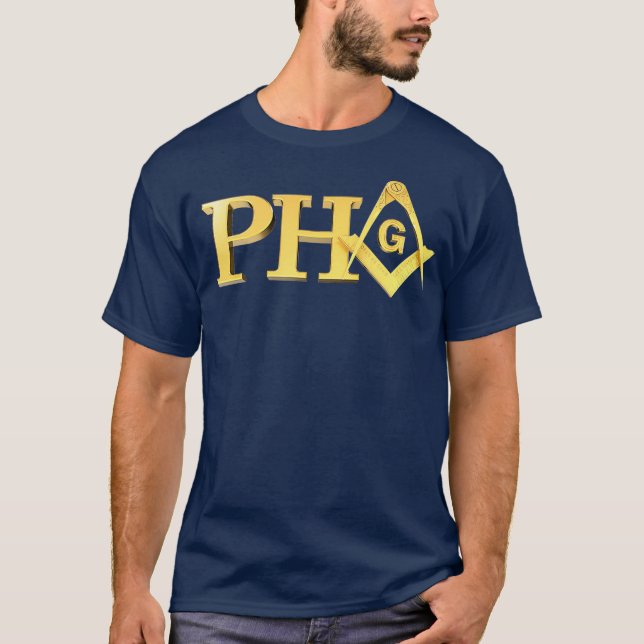 Masonic PHA Prince Hall Mitgliedschaften Square T-Shirt (Vorderseite)