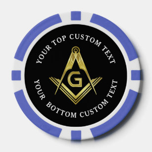 Masonic Poker Chips   Goldplatz und Kompass