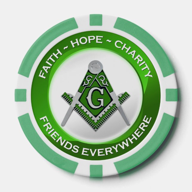 Masonic Poker Chips Green (Vorderseite)