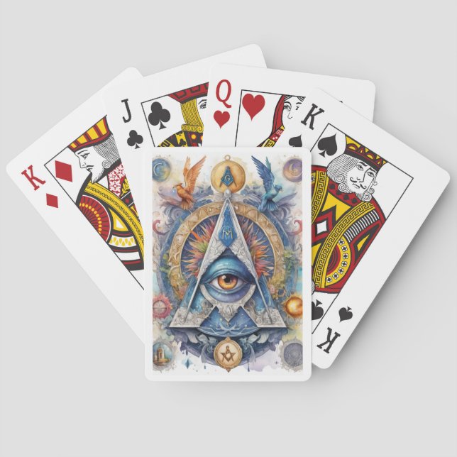 Masonic Set of Poker Cards Spielkarten (Rückseite)