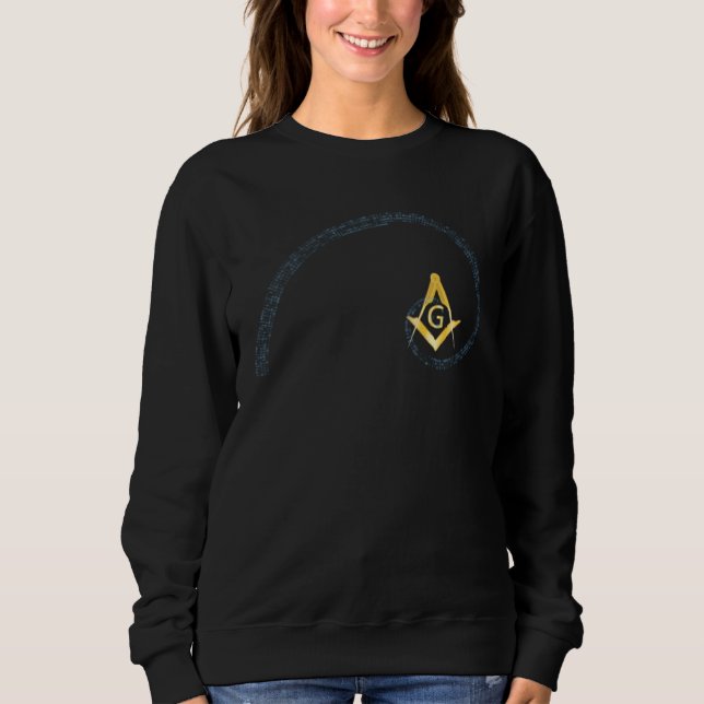Masonic  Square & Compass Fibonacci Spiral Sweatshirt (Vorderseite)