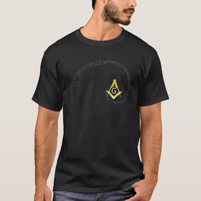 Masonic  Square & Compass Fibonacci Spiral T-Shirt (Vorderseite)