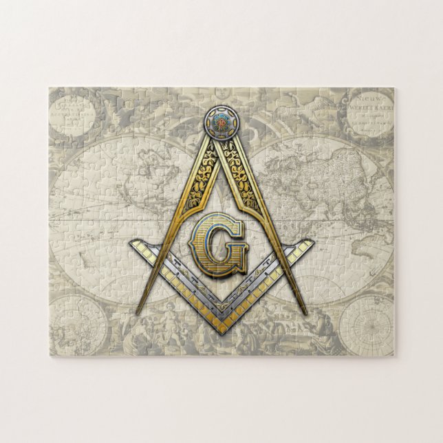 Masonic Square und Compasses Puzzle (Horizontal)