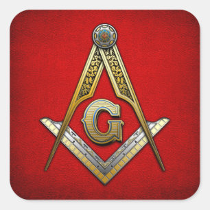 Masonic Square und Compasses Quadratischer Aufkleber