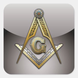 Masonic Square und Compasses Quadratischer Aufkleber