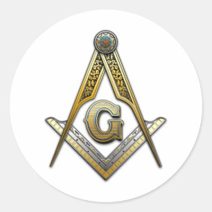Masonic Square und Compasses Runder Aufkleber