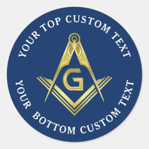 Masonic Stickers   Gold Square & Compass