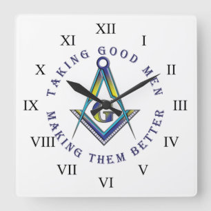 Masonic Wall Clock Quadratische Wanduhr