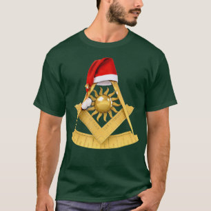 Masonic Weihnachtsgeschenk Santas Hat Freemason Ve T-Shirt