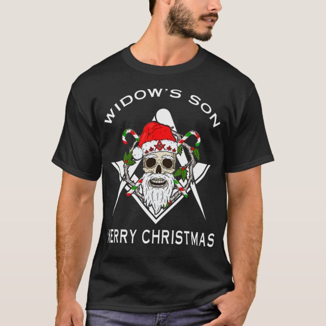 Masonic Witwen Son Mason frohe Weihnachten und neu T-Shirt (Vorderseite)