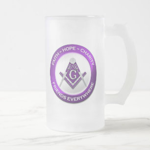 Masonische Mattierte Tasse Lila