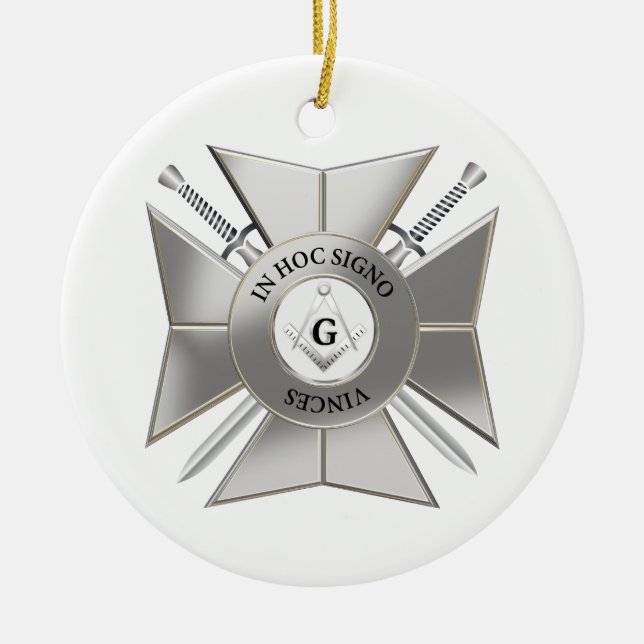 Masonisches Kreuz Keramik Ornament (Vorne)