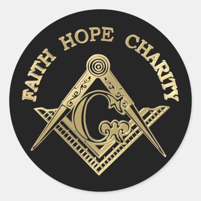 Masonisches Symbol Runder Aufkleber (Vorderseite)