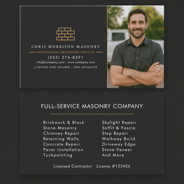Masonry Brick Mason Contractor Photo Visitenkarte (Von Creator hochgeladen)
