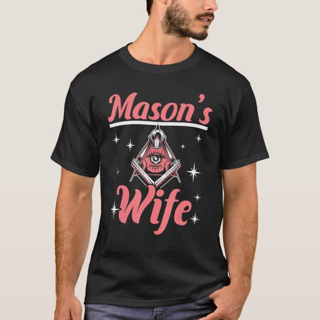 Mason's Ehefrau Freemason Mason Freimaurerei T-Shirt (Vorderseite)