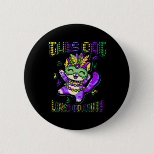 Masque Mardi Apparel Kostüme Mardi Gras Cat Button
