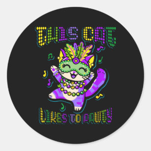 Masque Mardi Apparel Kostüme Mardi Gras Cat Runder Aufkleber