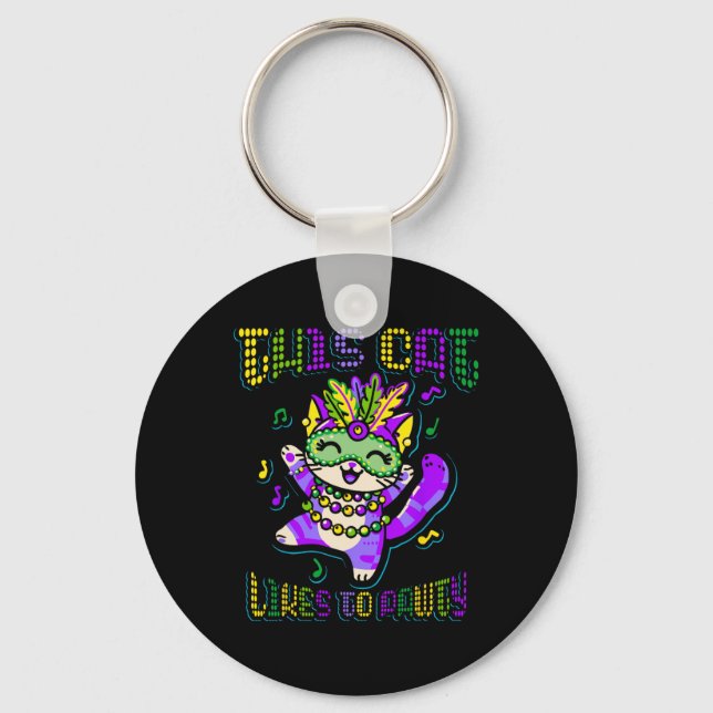 Masque Mardi Apparel Kostüme Mardi Gras Cat Schlüsselanhänger (Vorderseite)