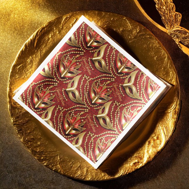 Masquerade 16 . Geburtstag Beads Masken Red ID1032 Serviette (Von Creator hochgeladen)