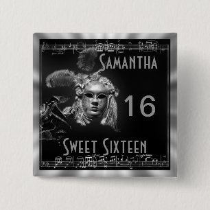 Masquerade 16 . Geburtstag Button