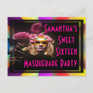 Masquerade 16 . Geburtstag Einladung