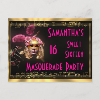 Masquerade 16 . Geburtstag Einladung