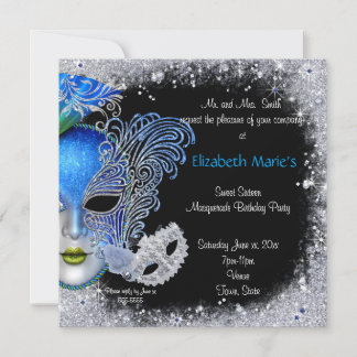 Masquerade, 16 . Geburtstag, Einladung des Glitzer