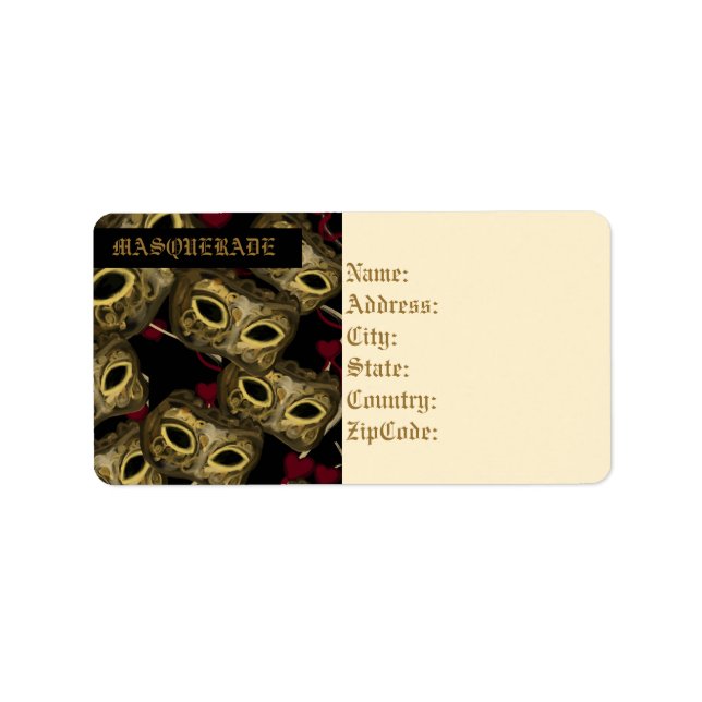 MASQUERADE ART ADRESSAUFKLEBER (Vorne)