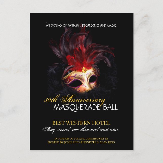 Masquerade Ball Einladung (Vorderseite)