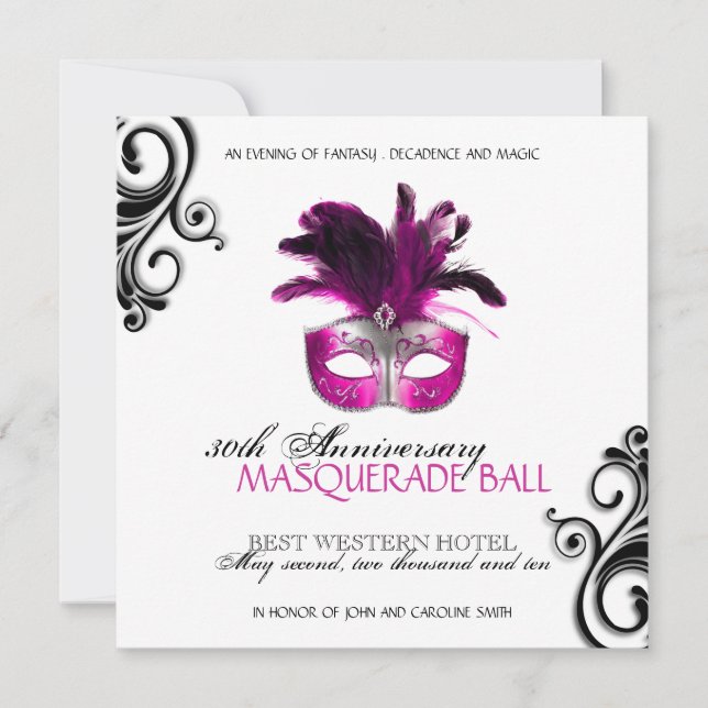 Masquerade Ball Einladung (Vorderseite)