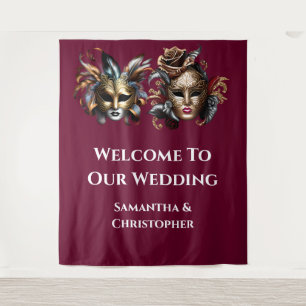 Masquerade Ball Gesicht Masken Bridplay Paar elega Wandteppich