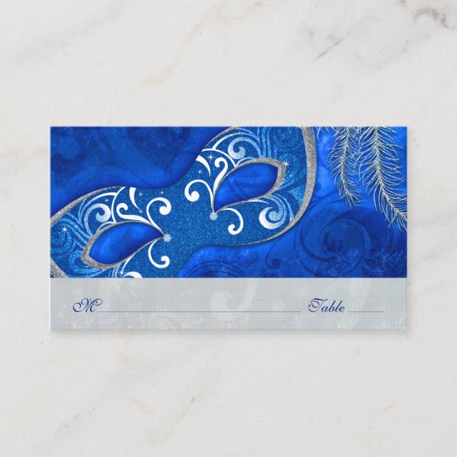 Masquerade Ball Mardi Gras Hochzeiten Platzkarten (Vorderseite)