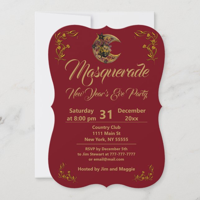 Masquerade Ball Party Einladung (Vorderseite)