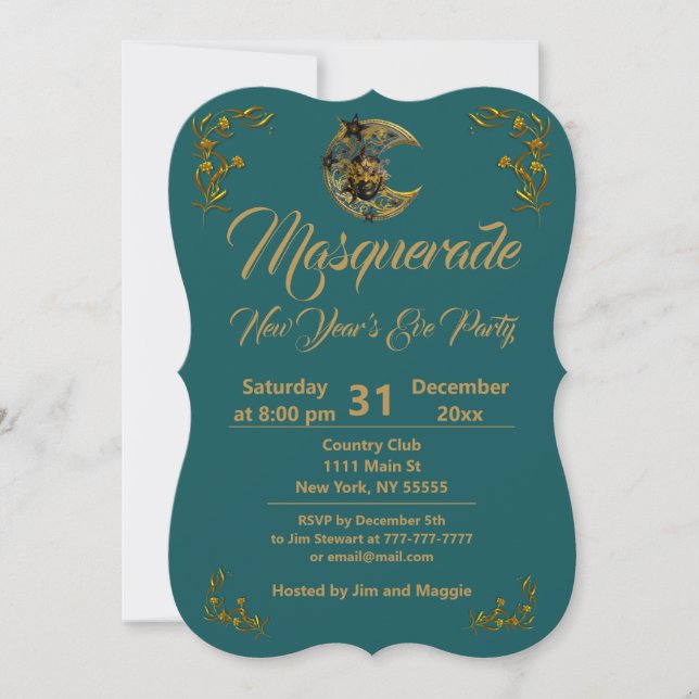 Masquerade Ball Party Einladung (Vorderseite)