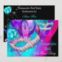 Masquerade Ball Party Masken Lila Aquamarines blau