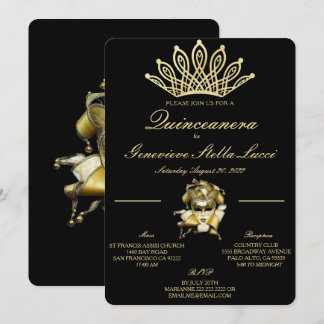 Masquerade Ball Quinceñera Party Einladung
