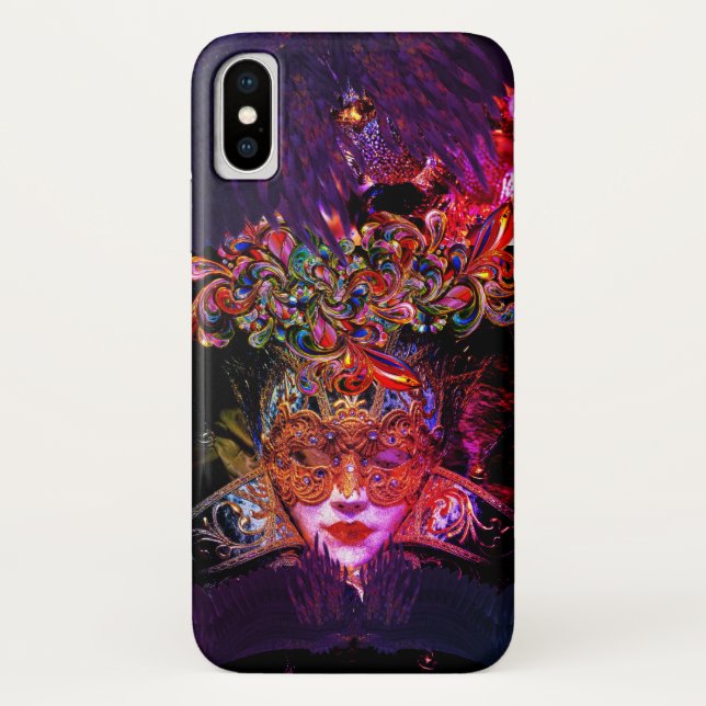 Masquerade Ball Schönheitsmaske gotisch lila schwa Case-Mate iPhone Hülle (Rückseite)